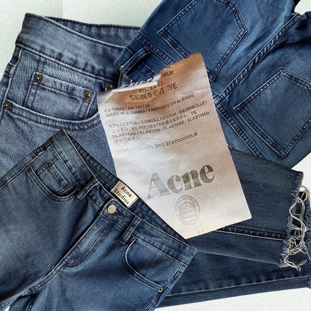 ACNE STUDIOS Skin 5 Overdye Blue Jeans